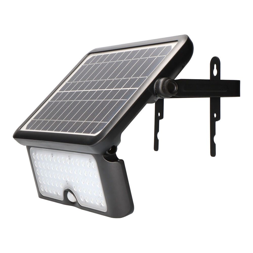 APLIQUE SOLAR 10W 1150lm RECARGABLE. SENSOR PRESENCIA (2-8m) COLOR NEGRO 27,5x19,6cm EDM gallery 2