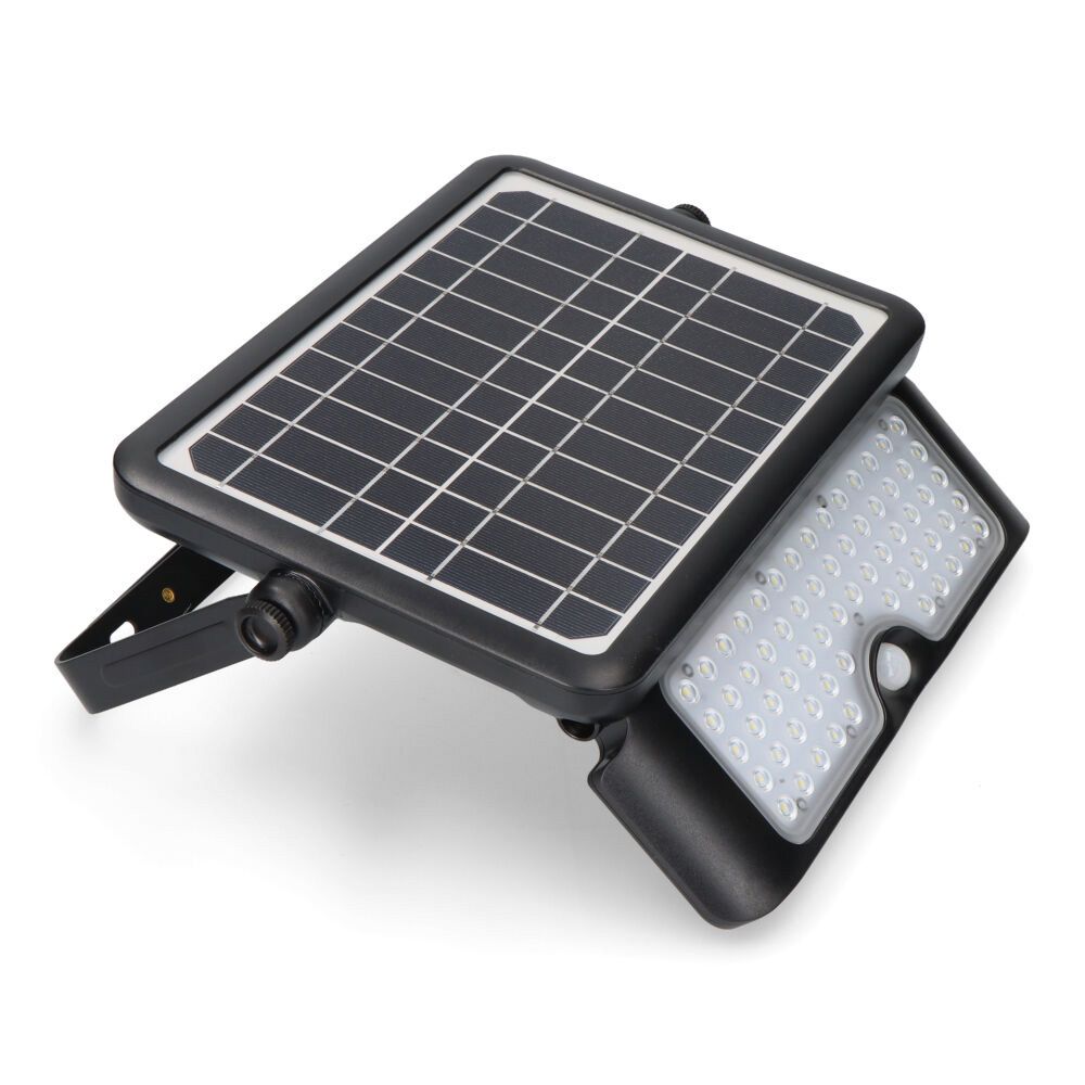 APLIQUE SOLAR 10W 1150lm RECARGABLE. SENSOR PRESENCIA (2-8m) COLOR NEGRO 27,5x19,6cm EDM gallery 5