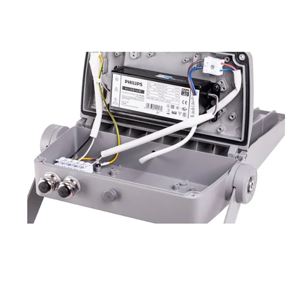 FOCO PROYECTOR LED 150 W 4000 K 21.000 lm 220 - 240 V IP66 IK08 RAL7037, DRIVER Y LEDS PHILIPS, LUZ DIA gallery 1