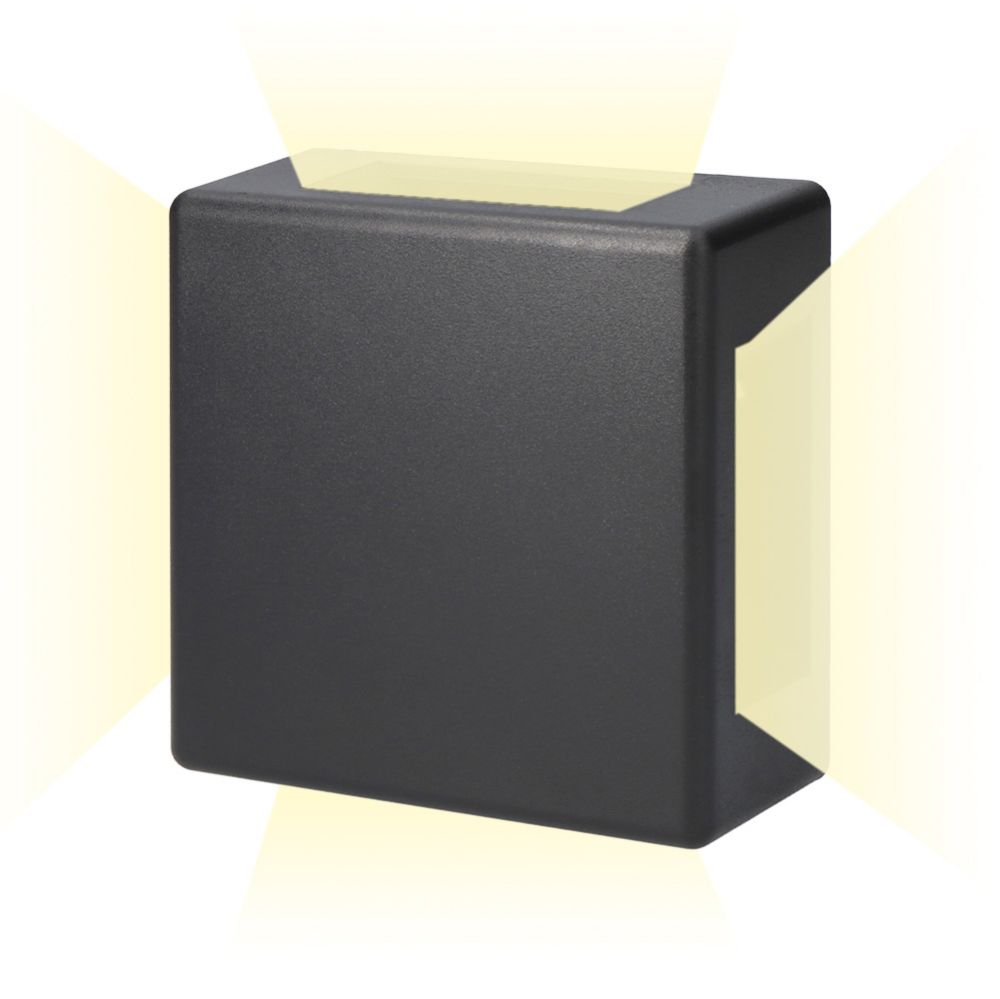 APLIQUE LED CUADRADO 4 PROYECCIONES 6 W 516 lm 3000 K LUZ CALIDA IP54 11.5 x 11.5 x 5 cm gallery 0