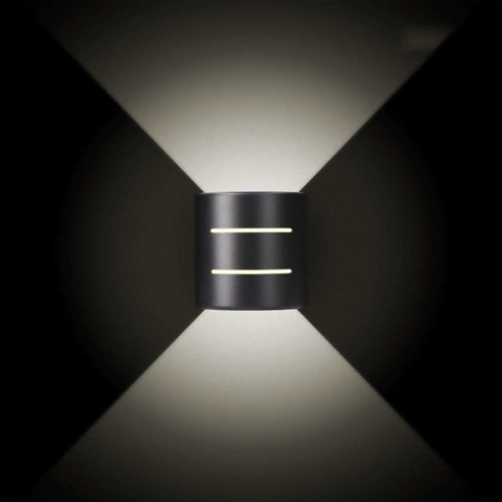 APLIQUE LED OVALADO CON RAYAS 6 W 516 lm 4000 K LUZ DIA IP54 12 x 12 x 6 cm gallery 1