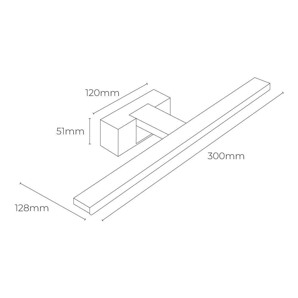 LÁMPARA LED DE PARED O ESPEJO 6 W 4.000 K 600 lm LUZ DÍA 30 x 12,8 x 5,10 cm gallery 1