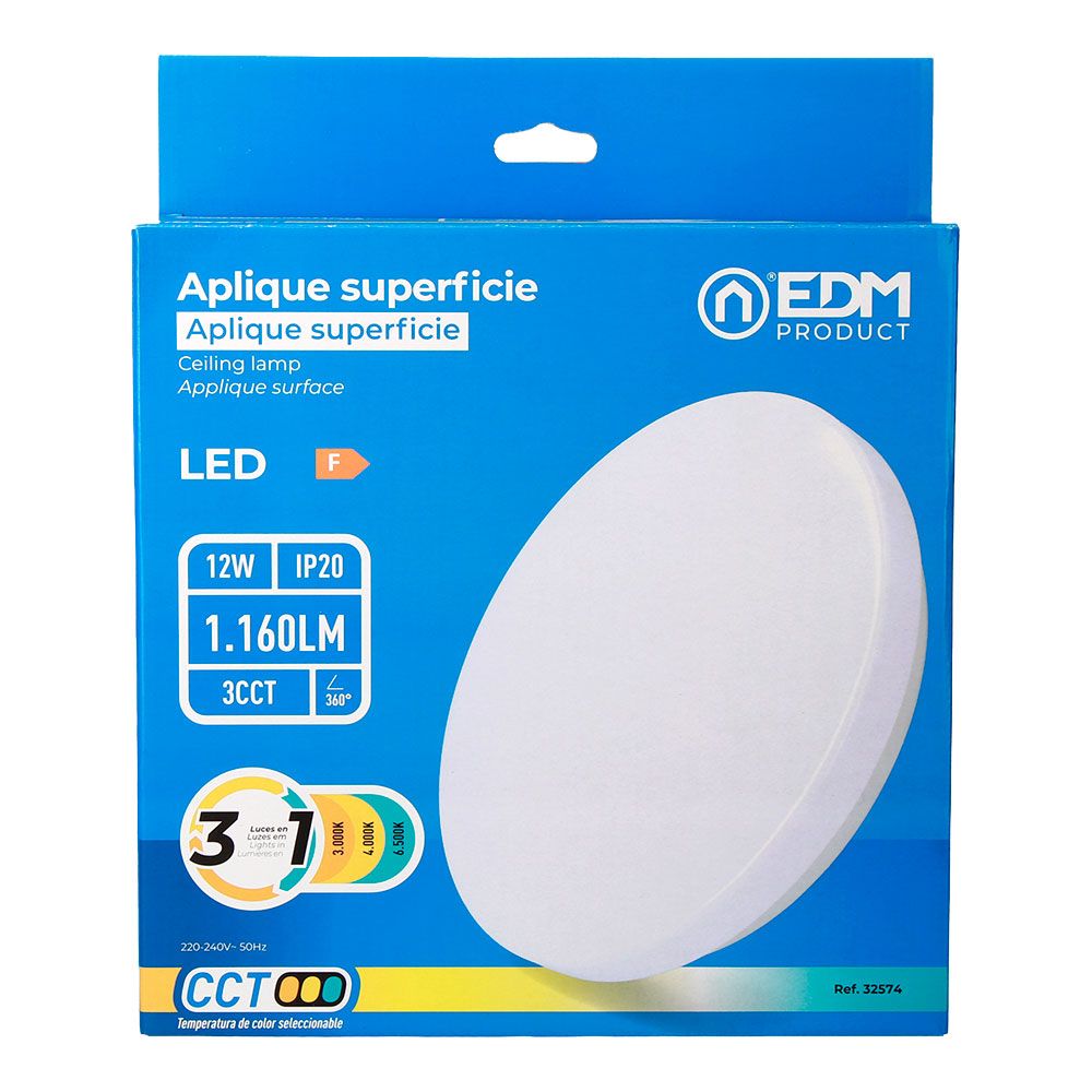 APLIQUE LED CIRCULAR DE SUPERFICIE 12 W 3CCT 1160 lm Ø26 x 6,2 cm gallery 1