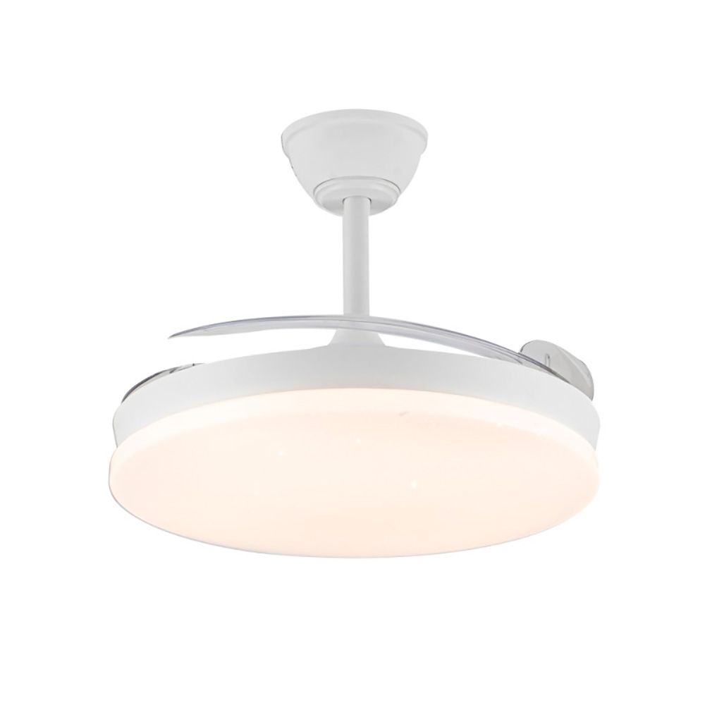 VENTILADOR DE TECHO LED 3CCT ASPAS RETRÁCTILES STARS EVO SMART 72 W 7920 lm BLANCO, ASPAS Ø106 cm, PLAFÓN Ø48,5 cm, ALTURA 34 - 44 cm gallery 1