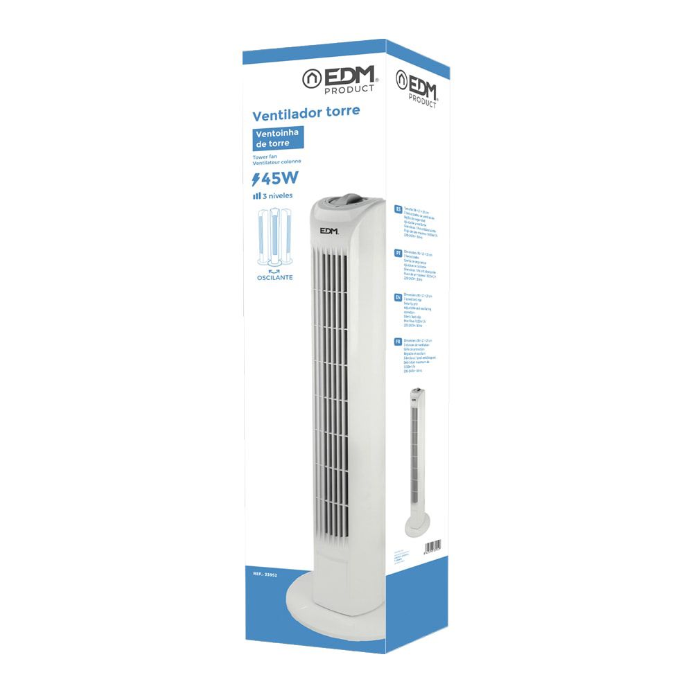 VENTILADOR DE TORRE. POTENCIA: 45 W - 60dB, BLANCO 21 x 78 cm gallery 1