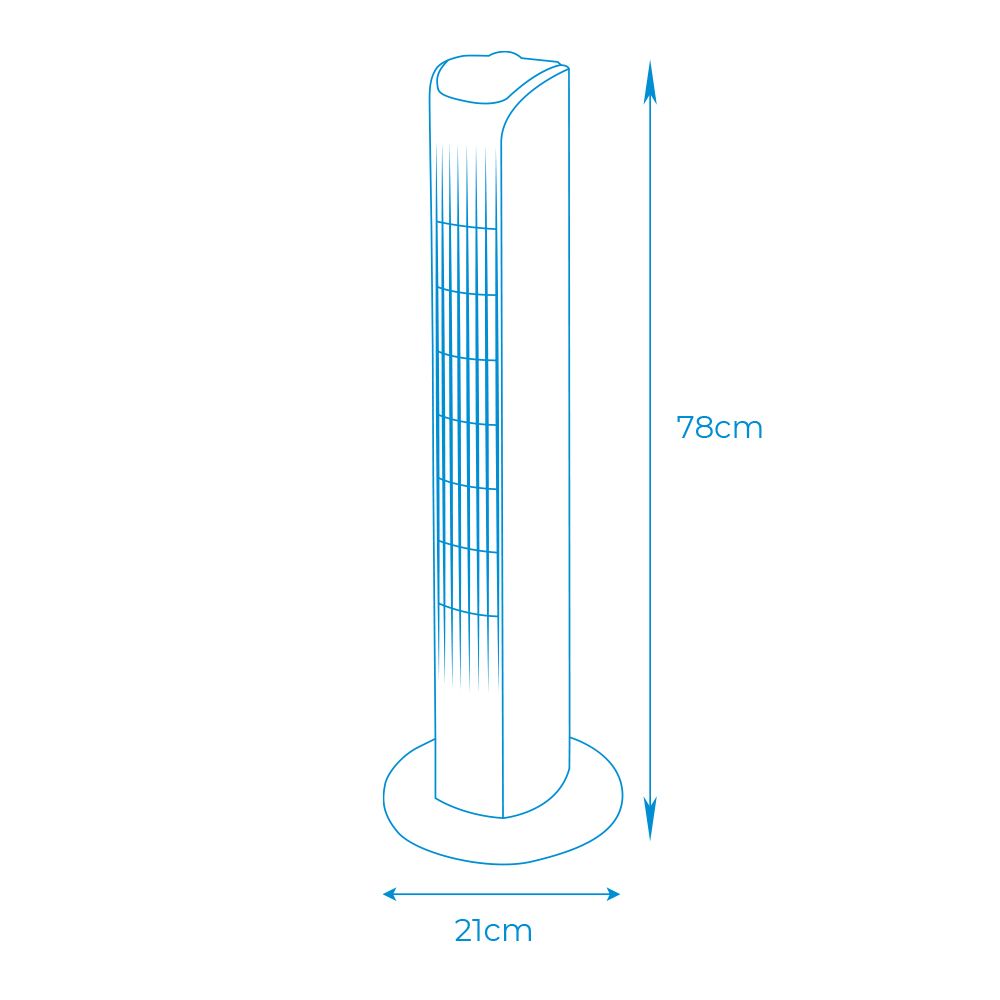 VENTILADOR DE TORRE. POTENCIA: 45 W - 60dB, BLANCO 21 x 78 cm gallery 2