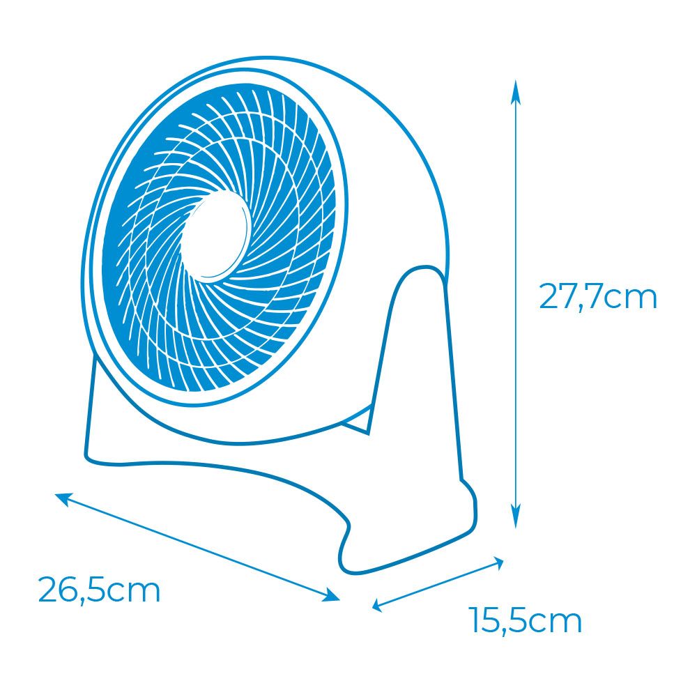 VENTILADOR 2 EN 1 (SUELO Y PARED), BLANCO, POTENCIA 50 W - 55,65 dB - ASPAS Ø18 cm 26,5 x 15,5 x 27,7 cm gallery 2