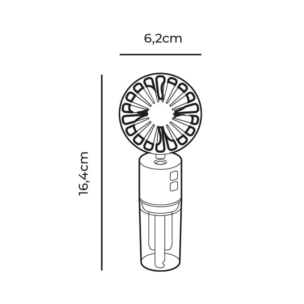 VENTILADOR NEBULIZADOR RECARGABLE, 4 VELOCIDADES. 6,2 x 16,4 cm. COLORES SURTIDOS gallery 2