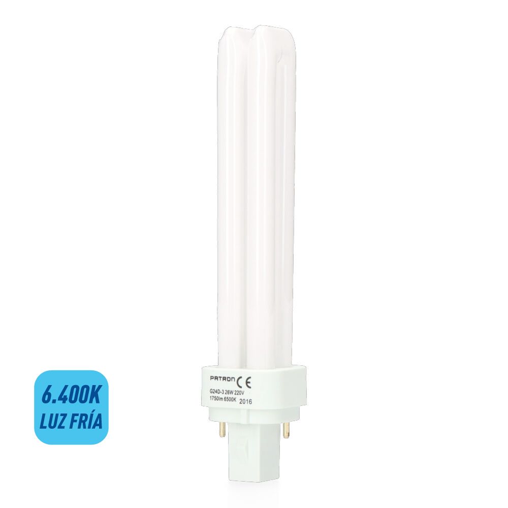 BOMBILLA BAJO CONSUMO G24d-3 2-PINS 26 W 1750 lm 6400 K LUZ FRIA 169 mm