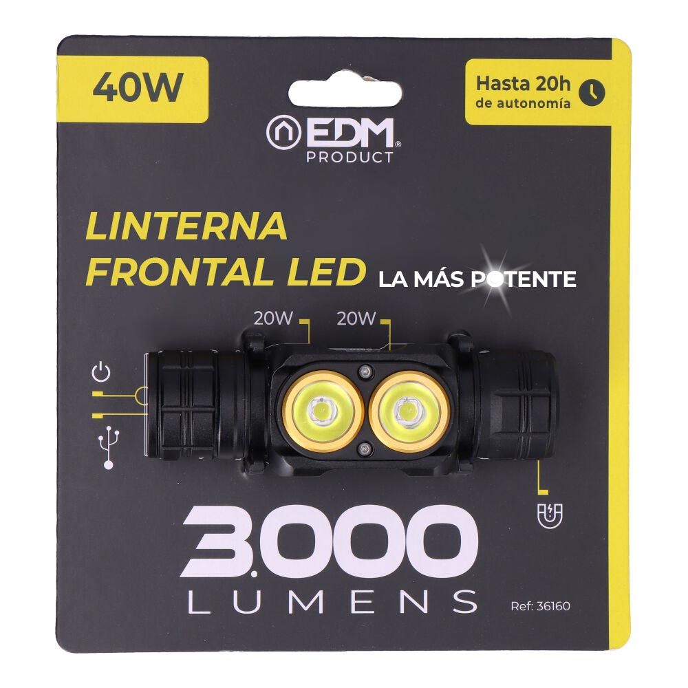 LINTERNA LED FRONTAL THUNDER TRACK 3000 lm, RECARGABLE gallery 5