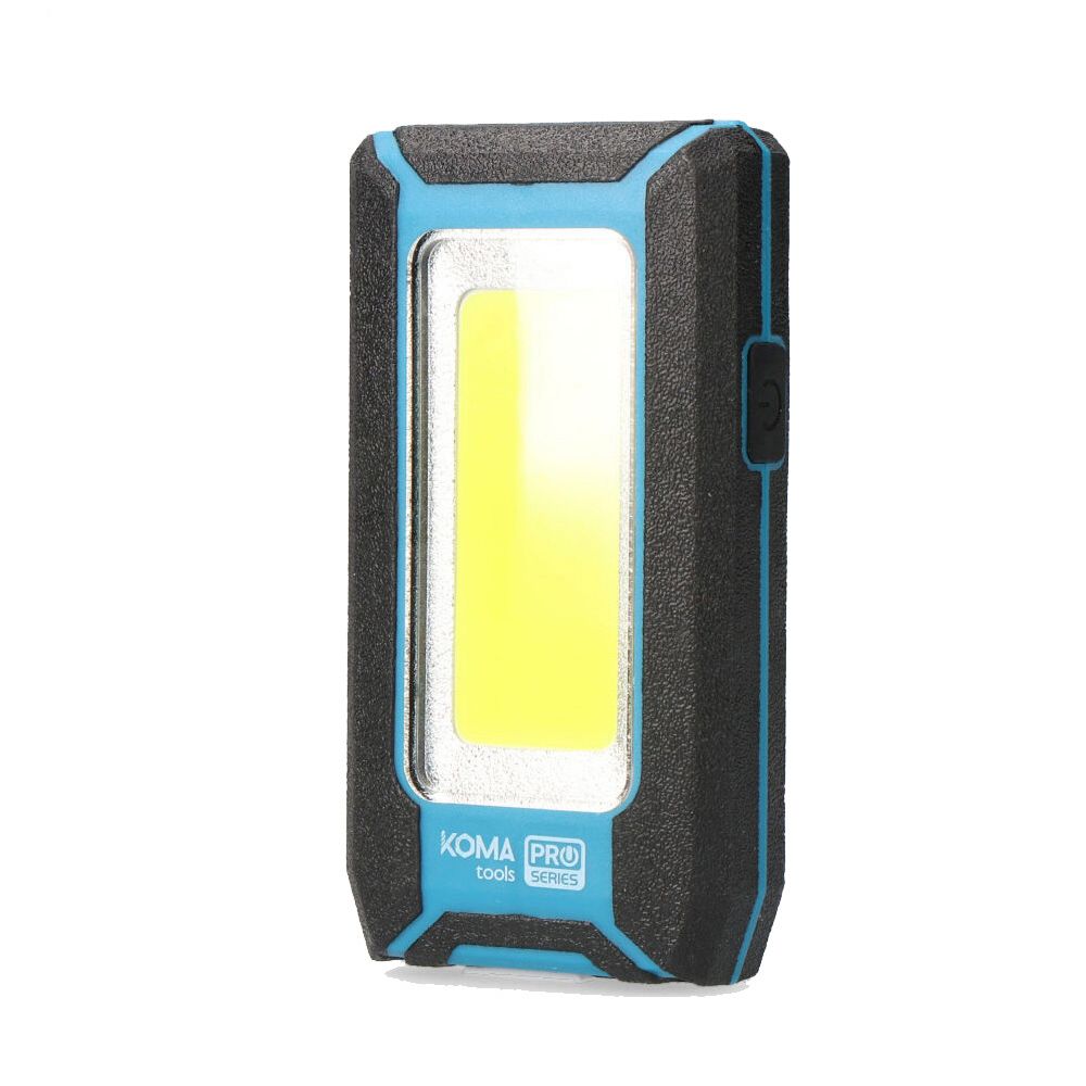 LINTERNA LED COB 10 W 500 lm PROFESIONAL, RECARGABLE, CON GANCHO + IMAN - FUNCION POWER BANK - 60 x 23 x 112 mm