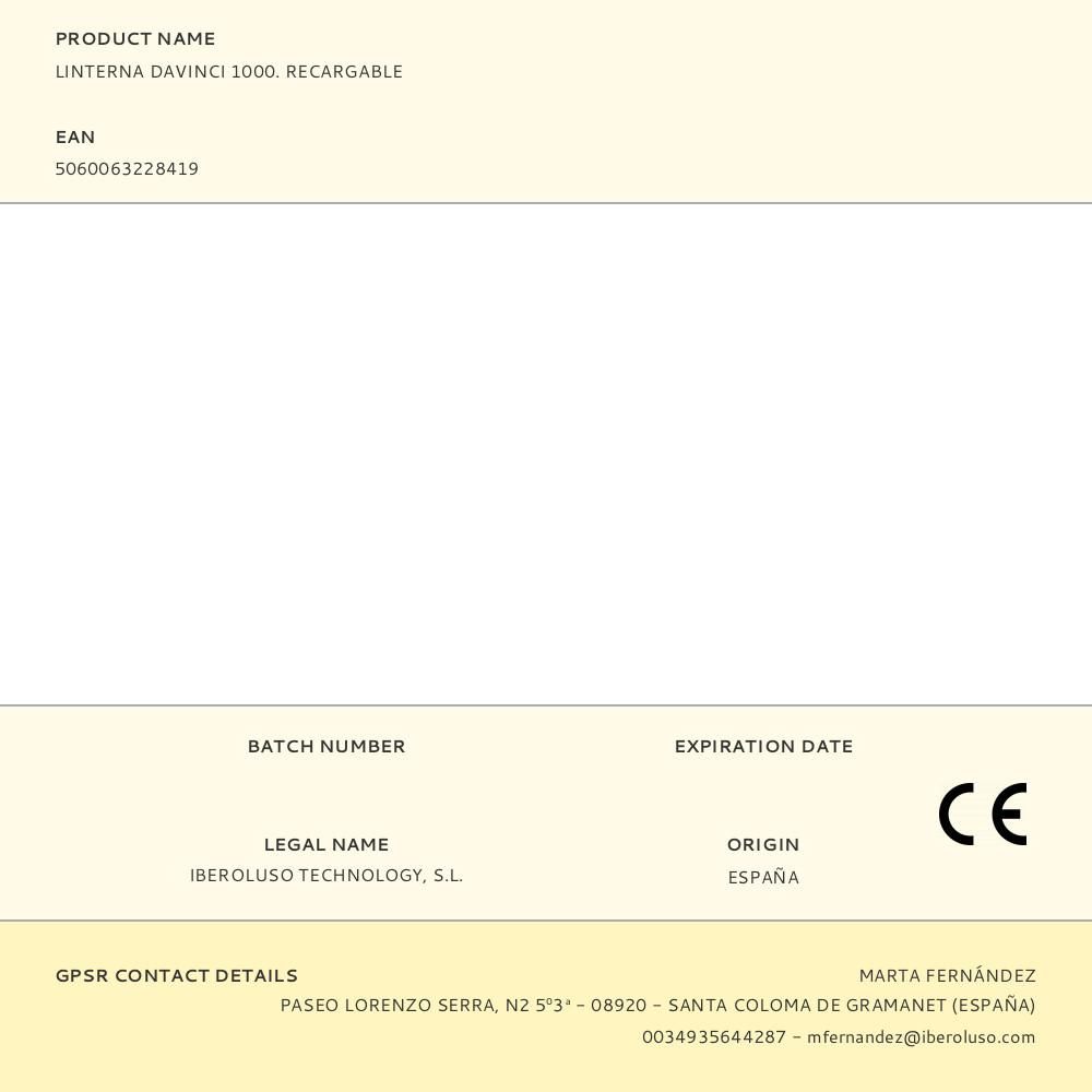 LINTERNA DAVINCI 1000. RECARGABLE gallery 8