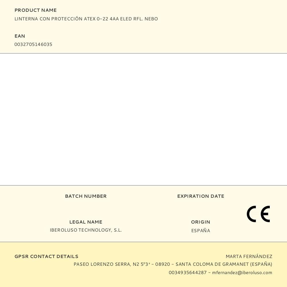 LINTERNA CON PROTECCIÓN ATEX 0-22 4AA ELED RFL. NEBO gallery 2
