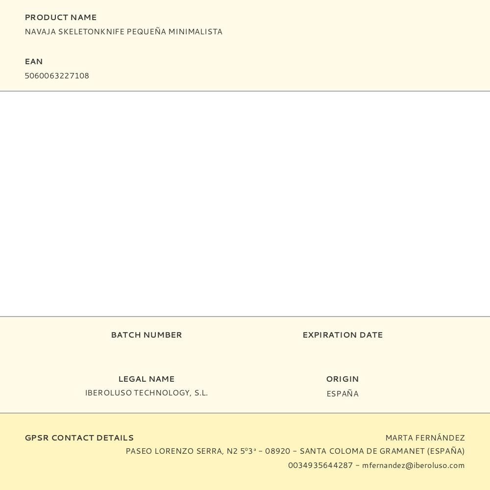 NAVAJA SKELETONKNIFE PEQUEÑA MINIMALISTA gallery 9