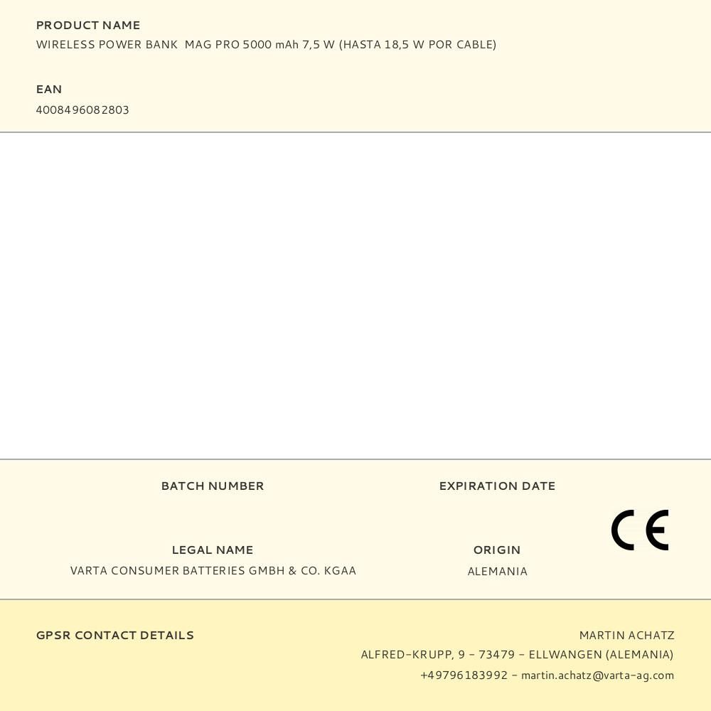 WIRELESS POWER BANK MAG PRO 5000 mAh 7,5 W (HASTA 18,5 W POR CABLE) gallery 5