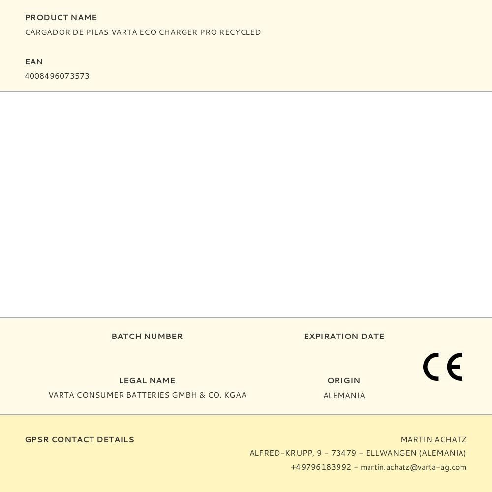 CARGADOR DE PILAS VARTA ECO CHARGER PRO RECYCLED gallery 1