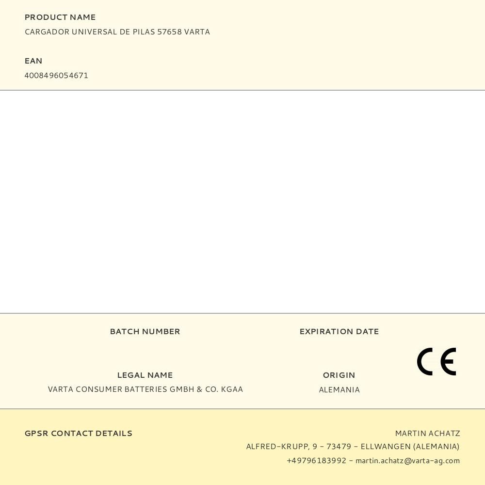 CARGADOR UNIVERSAL DE PILAS 57658 VARTA gallery 0