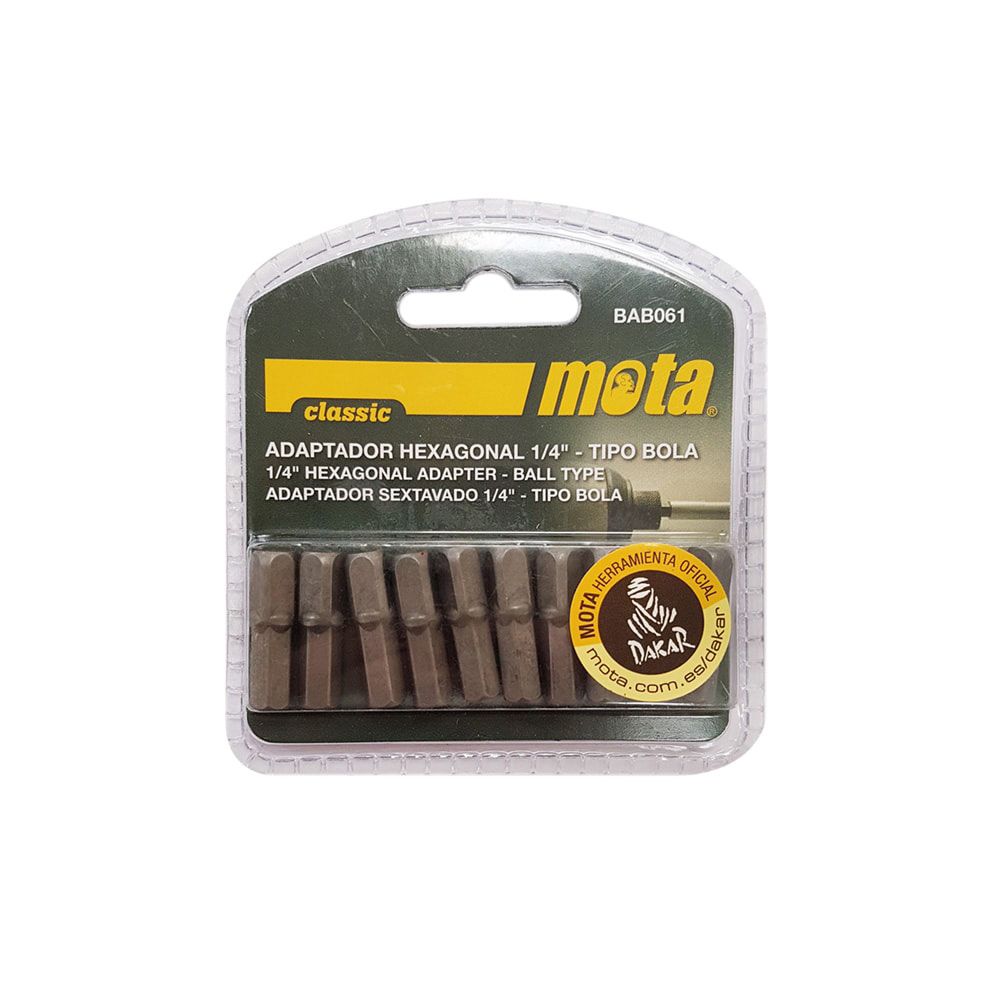 ADAPTADORES HEXAGONALES T. BOLA 25 mm ¼ pulg, 10 uds