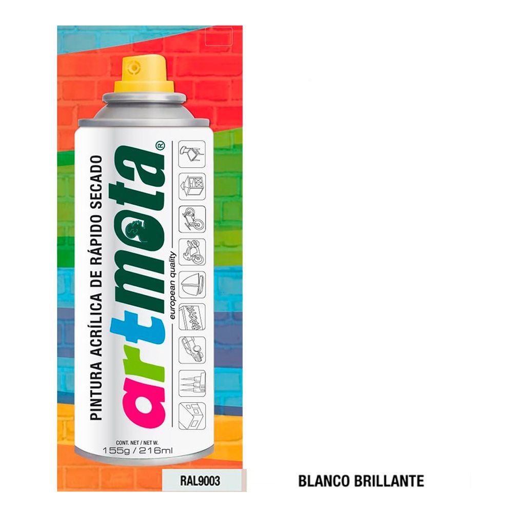 PINTURA ACRÍLICA SPRAY RAL9003 BLANCO BRILLANTE 216 ml
