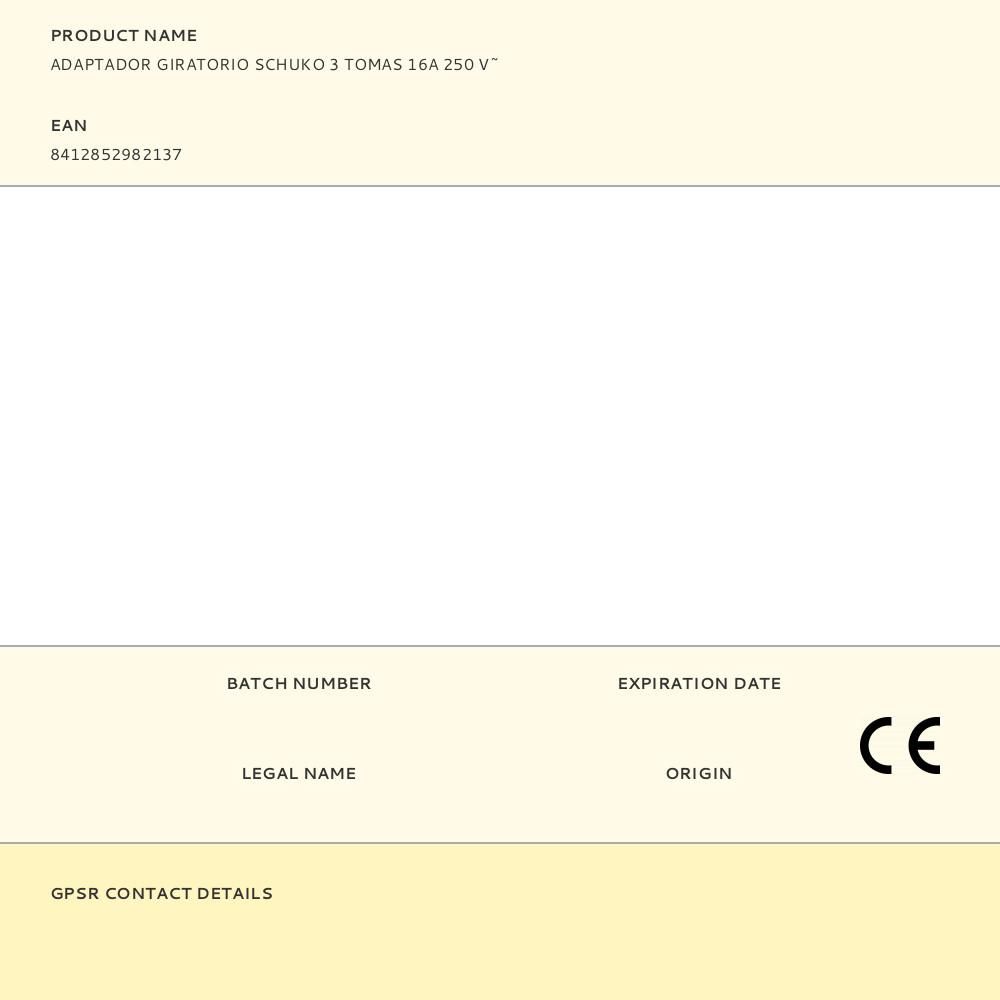 ADAPTADOR GIRATORIO SCHUKO 3 TOMAS 16A 250 V~ gallery 2