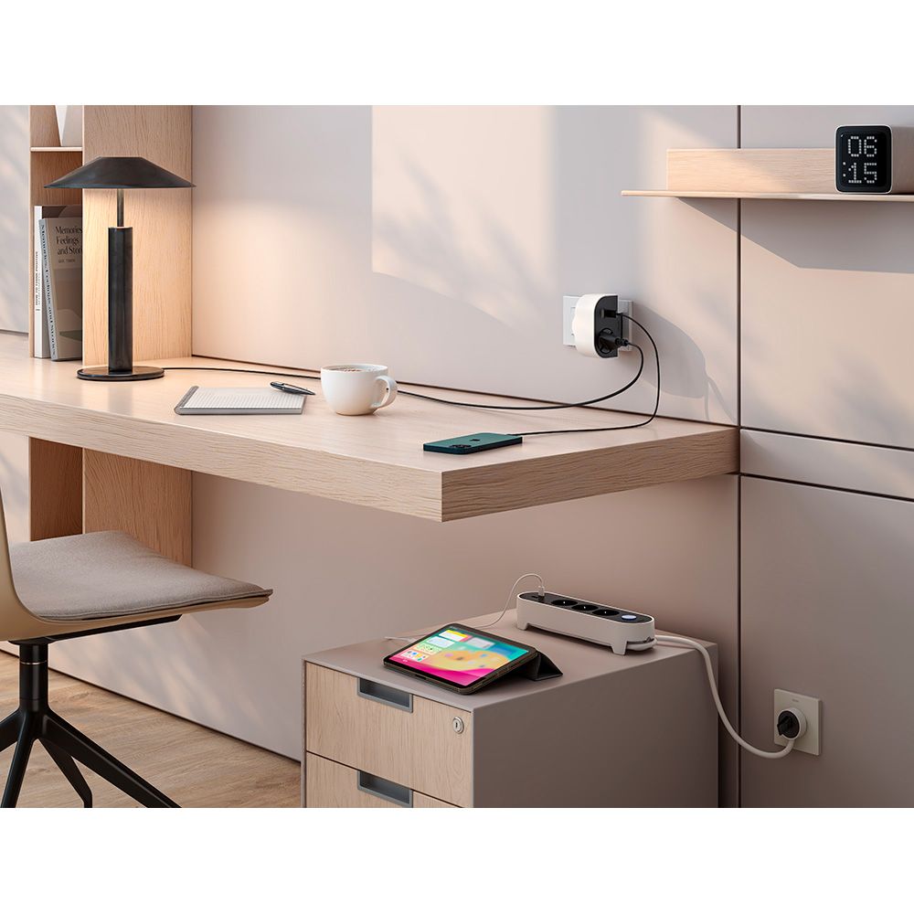 ADAPTADOR GIRATORIO SCHUKO 1 TOMA + USB A+C 30 W 16 A 250 V~ gallery 1