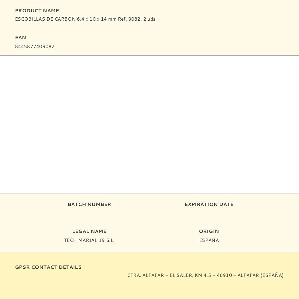 ESCOBILLAS DE CARBON 6,4 x 10 x 14 mm Ref. 9082, 2 uds gallery 0