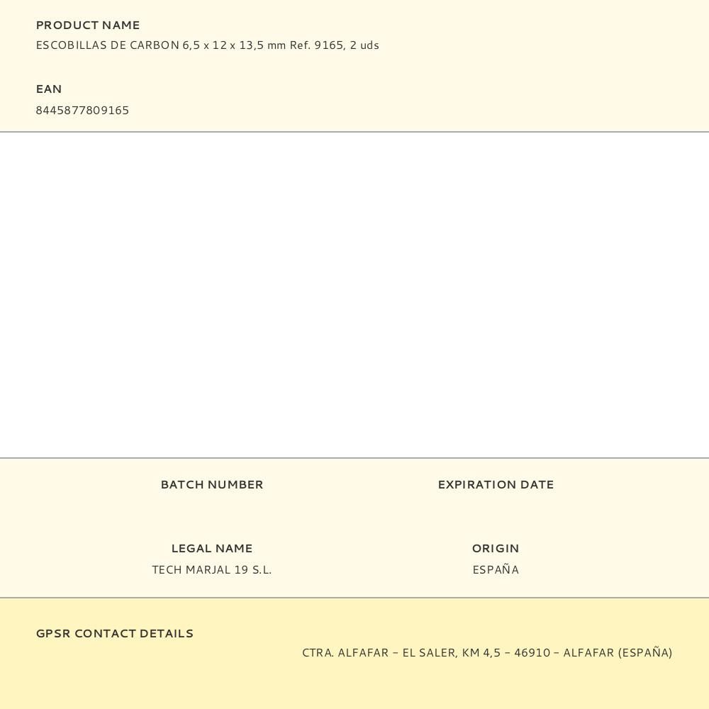 ESCOBILLAS DE CARBON 6,5 x 12 x 13,5 mm Ref. 9165, 2 uds gallery 0