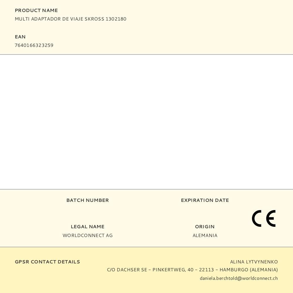 MULTI ADAPTADOR DE VIAJE SKROSS 1302180 gallery 2