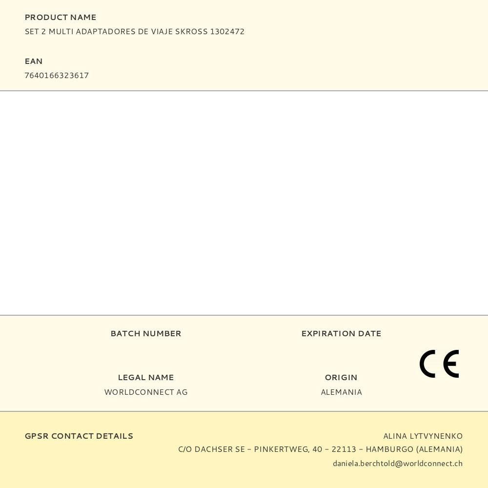 SET 2 MULTI ADAPTADORES DE VIAJE SKROSS 1302472 gallery 3