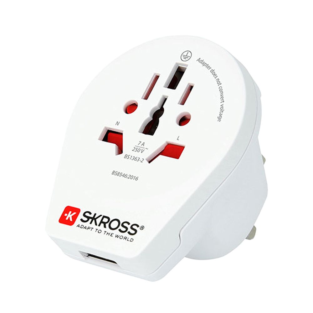 ADAPTADOR MUNDIAL A REINO UNIDO CON USB SKROSS 1500267 gallery 0