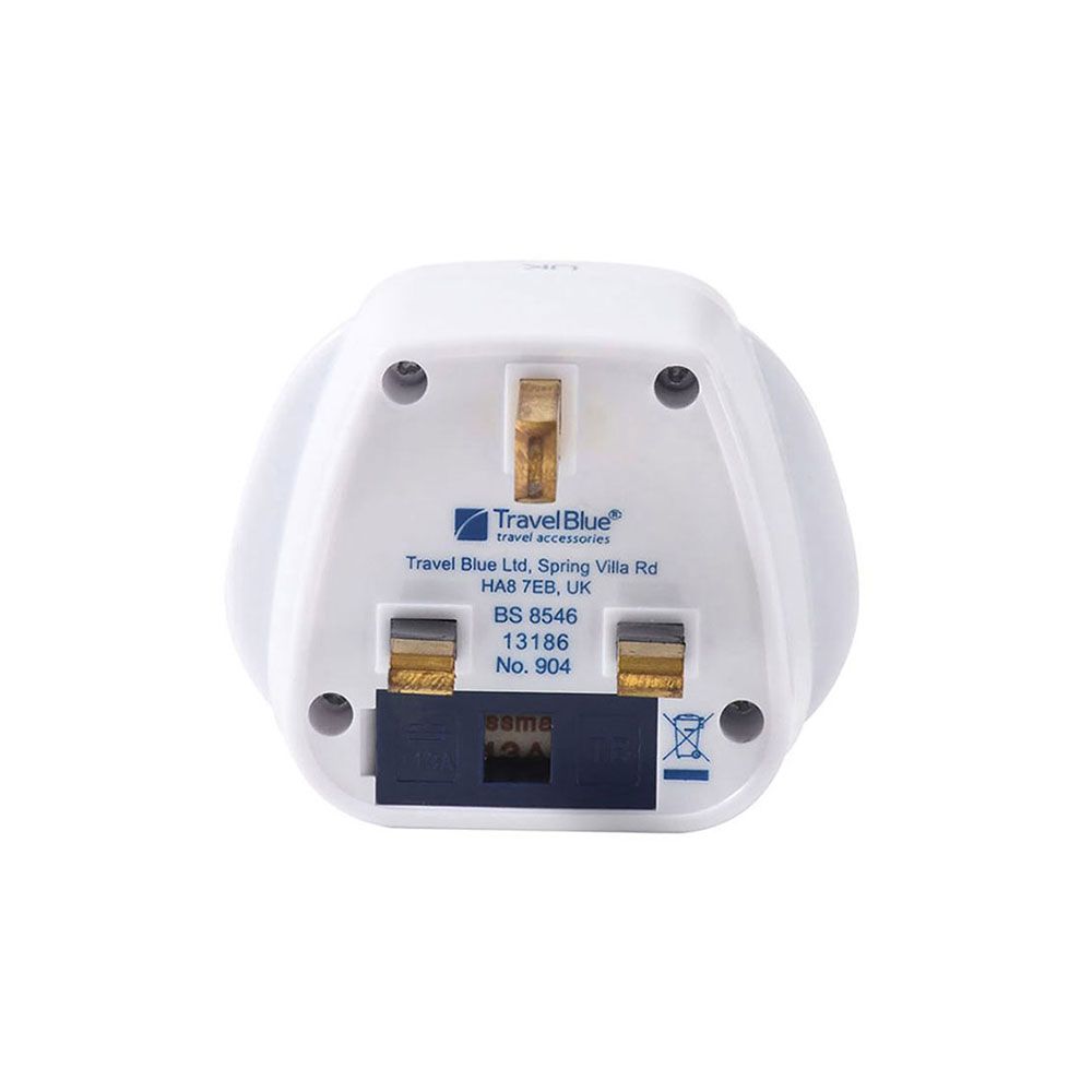 ADAPTADOR ENTRADA MULTIPLE MUNDIAL A SALIDA CLAVIJA REINO UNIDO, TB-904, TRAVEL BLUE gallery 0