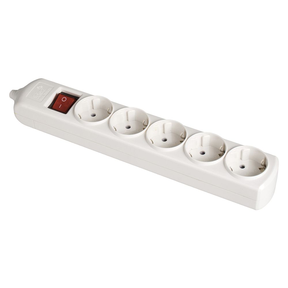 BASE BIPOLAR 5 TOMAS CON T/TL 10/16 A 250 V BLANCO + INTERRUPTOR LUMINOSO.