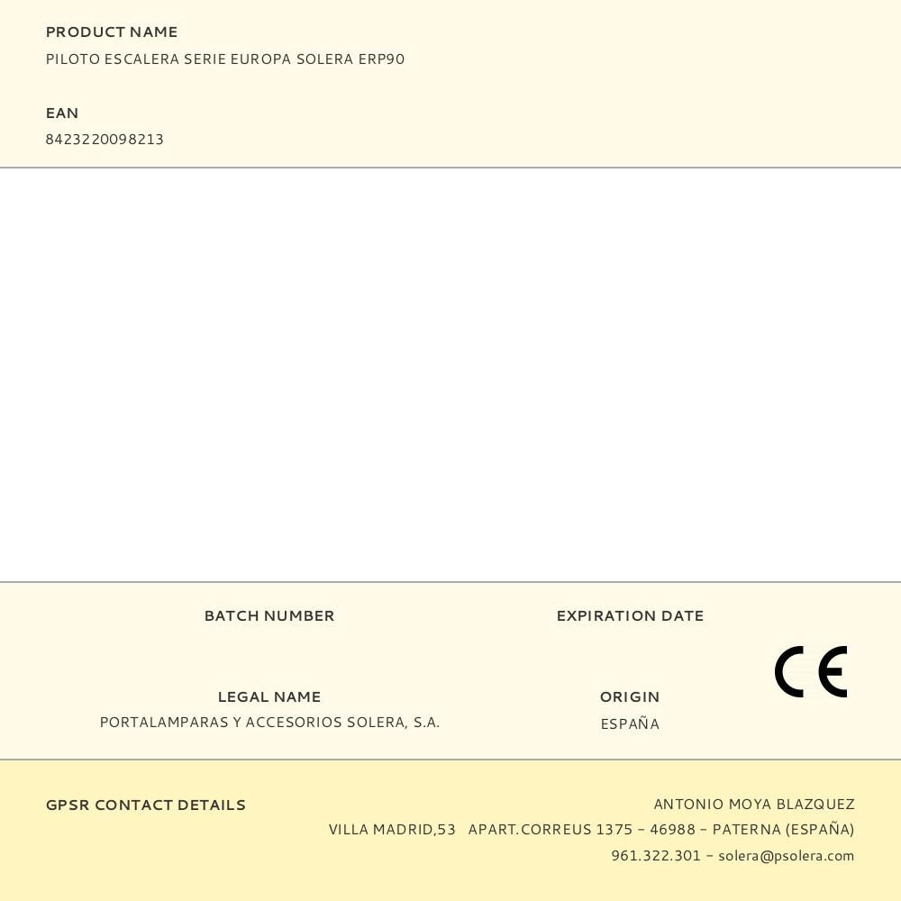 PILOTO ESCALERA SERIE EUROPA SOLERA ERP90 gallery 0