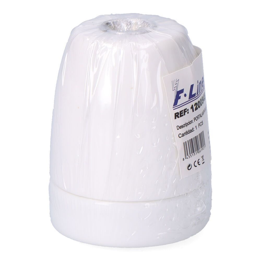 PORTALÁMPARAS CERÁMICO VINTAGE E27, 100 W 250 V, BLANCO, Ø47 x 59 mm (RETRACTILADO) gallery 0