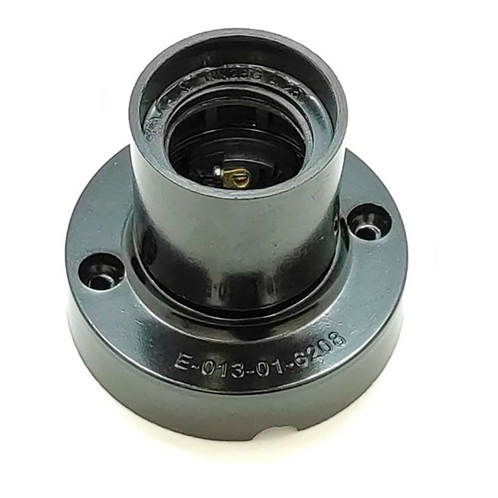 PORTALÁMPARAS SUPERFICIE E27 4 A 250 V~ NEGRO Ø67 x 57 mm