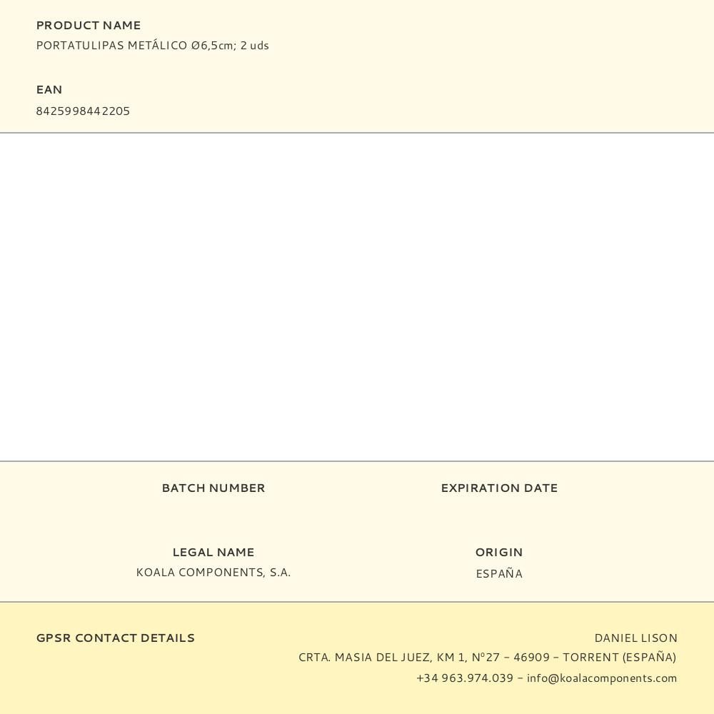 PORTATULIPAS METÁLICO Ø6,5cm - 2 uds gallery 0