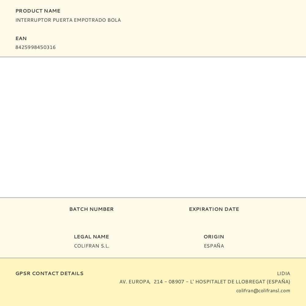 INTERRUPTOR PUERTA EMPOTRADO BOLA gallery 1