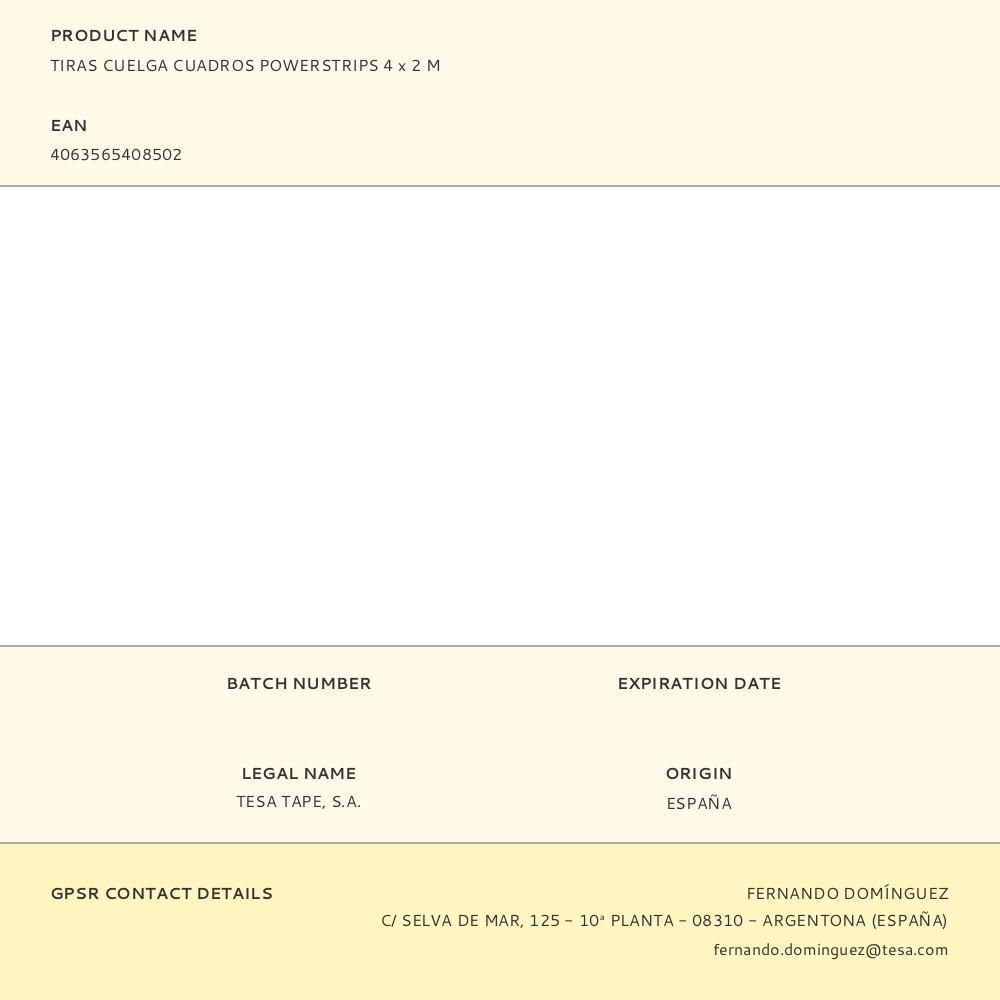 TIRAS CUELGA CUADROS POWERSTRIPS 4 x 2 M gallery 0