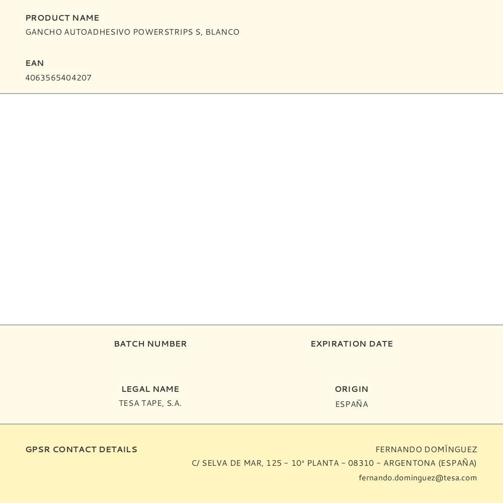 GANCHO AUTOADHESIVO POWERSTRIPS S, BLANCO gallery 0