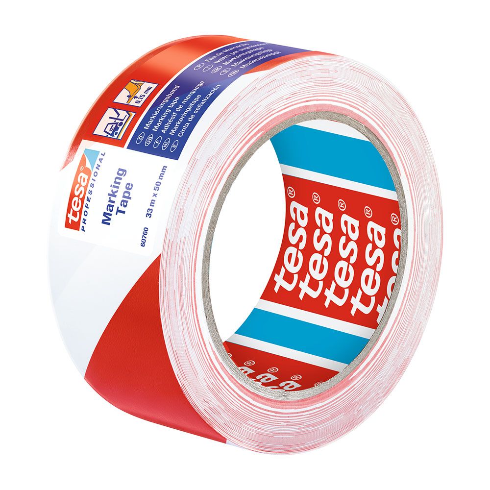 CINTA DE BALIZAR ADHESIVA ROJO/BLANCO 50 mm x 33 m