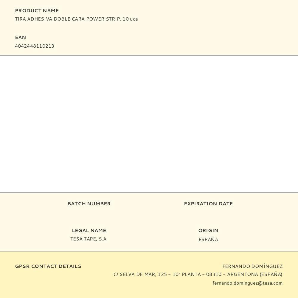 TIRA ADHESIVA DOBLE CARA POWER STRIP, 10 uds gallery 0