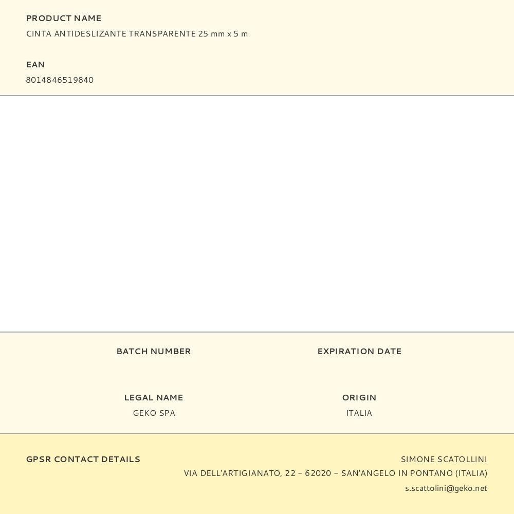 CINTA ANTIDESLIZANTE TRANSPARENTE 25 mm x 5 m gallery 0