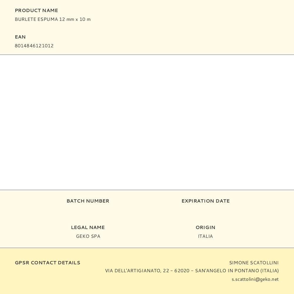 BURLETE ESPUMA BLANCO 12 mm x 10 m gallery 0