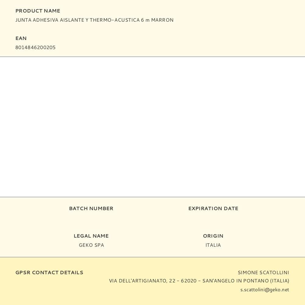 JUNTA ADHESIVA AISLANTE Y THERMO-ACÚSTICA 6 m MARRÓN gallery 0