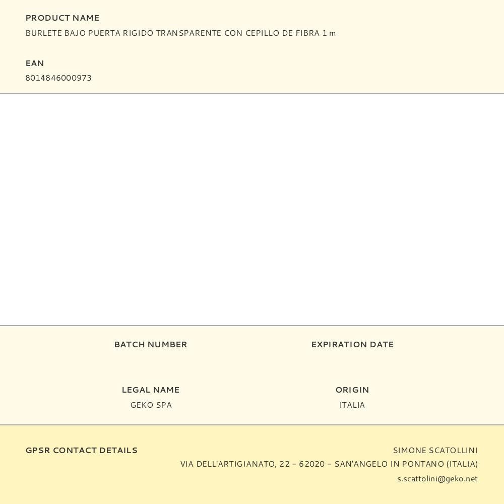 BURLETE BAJO PUERTA RIGIDO TRANSPARENTE CON CEPILLO DE FIBRA 1 m gallery 2