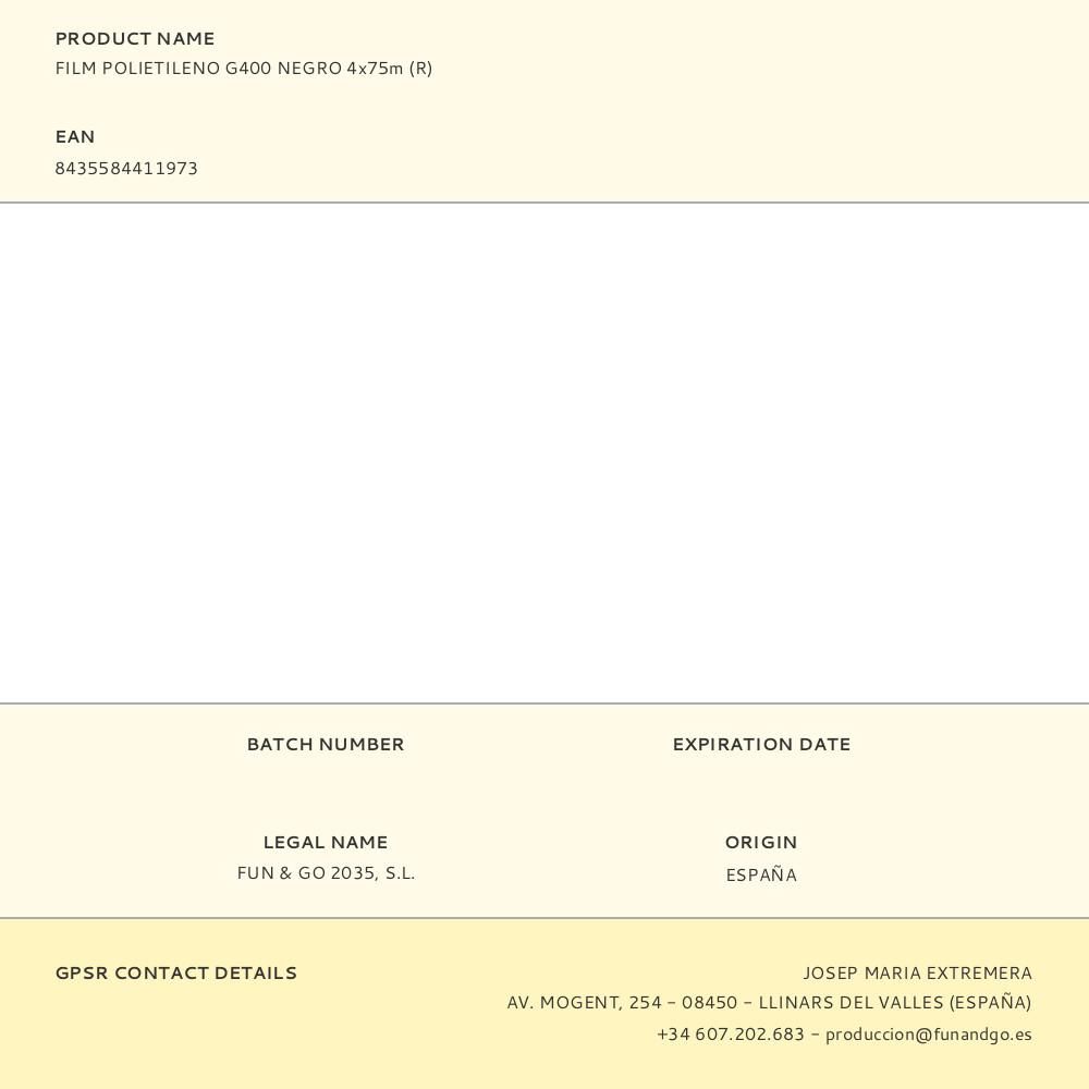 FILM POLIETILENO G400 NEGRO 4 x 75 m (R) gallery 0