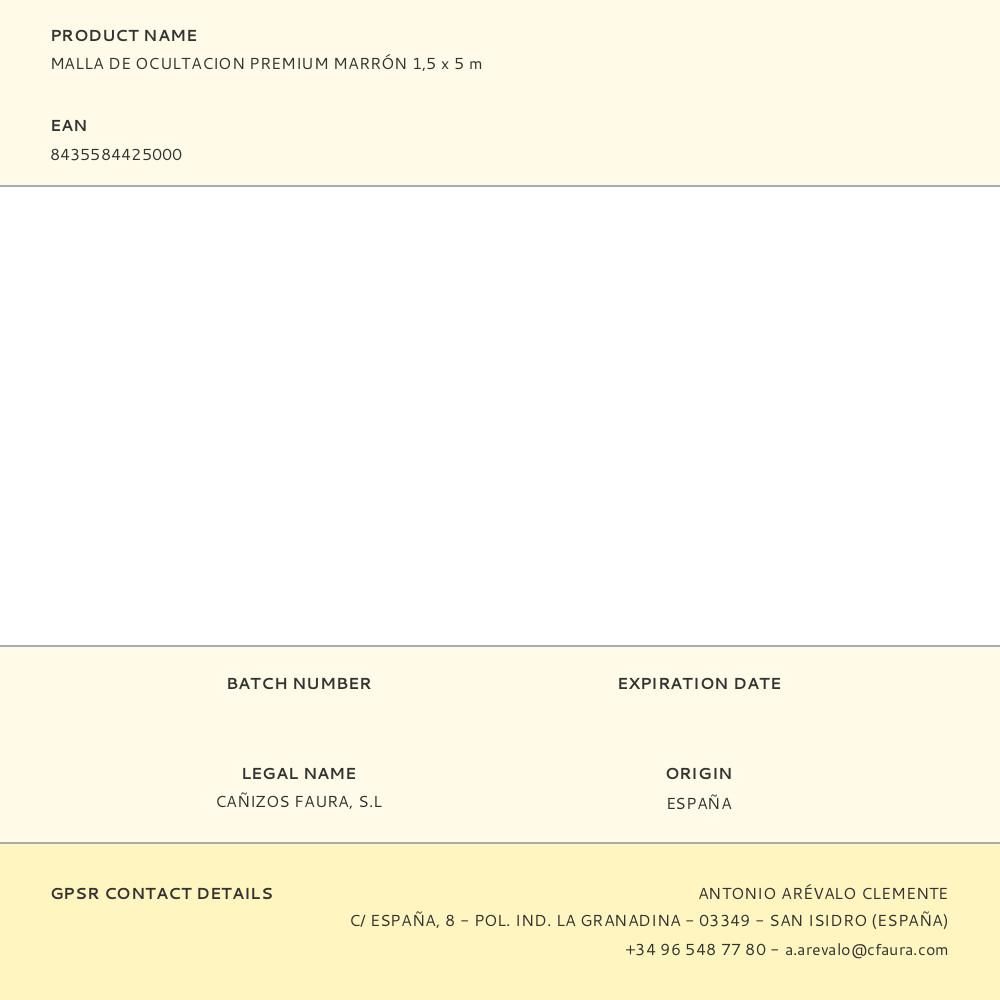 MALLA DE OCULTACION PREMIUM MARRÓN 1,5 x 5 m gallery 2