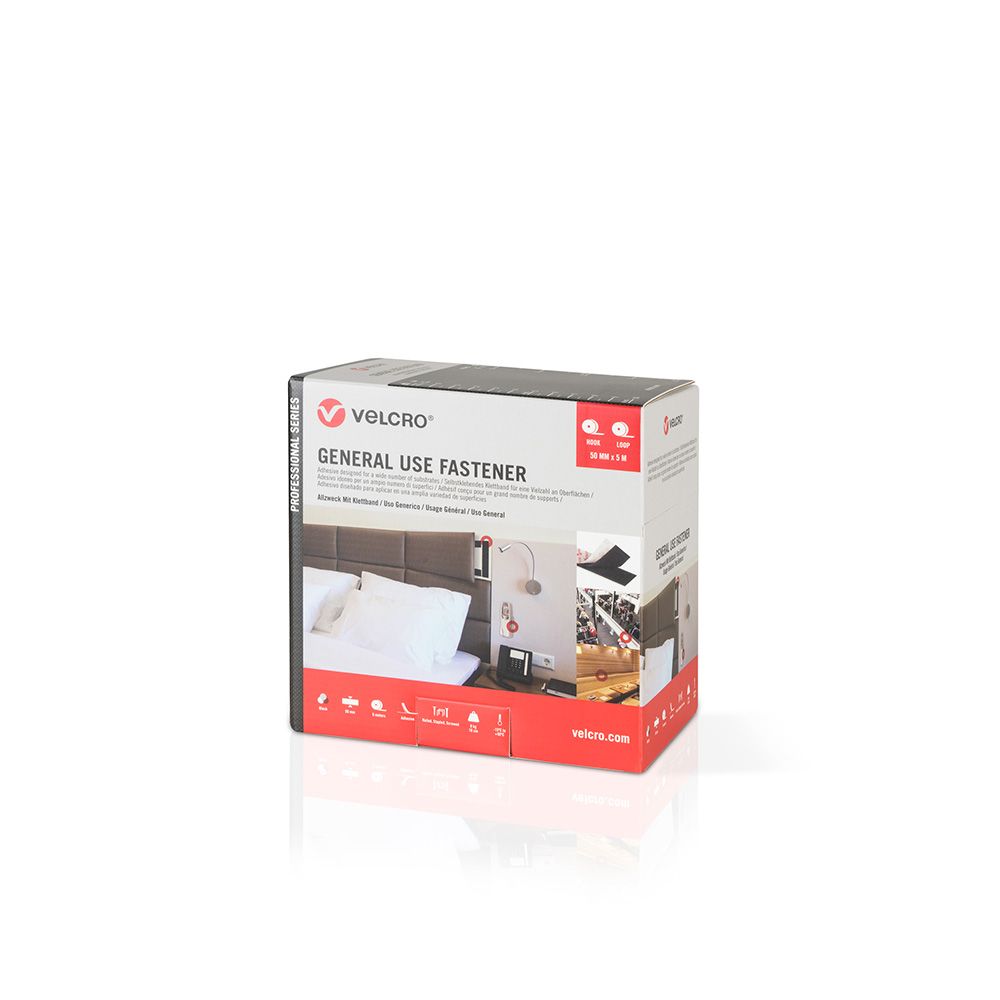 CINTA DE GANCHO Y BUCLE ADHESIVA BLANCA 20mm x 5 m gallery 1