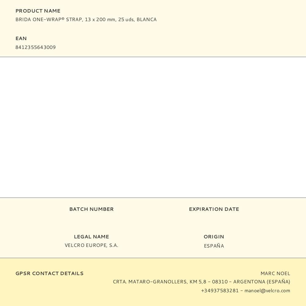 BRIDA ONE-WRAP® STRAP, 13 x 200mm, 25 uds, BLANCA gallery 6