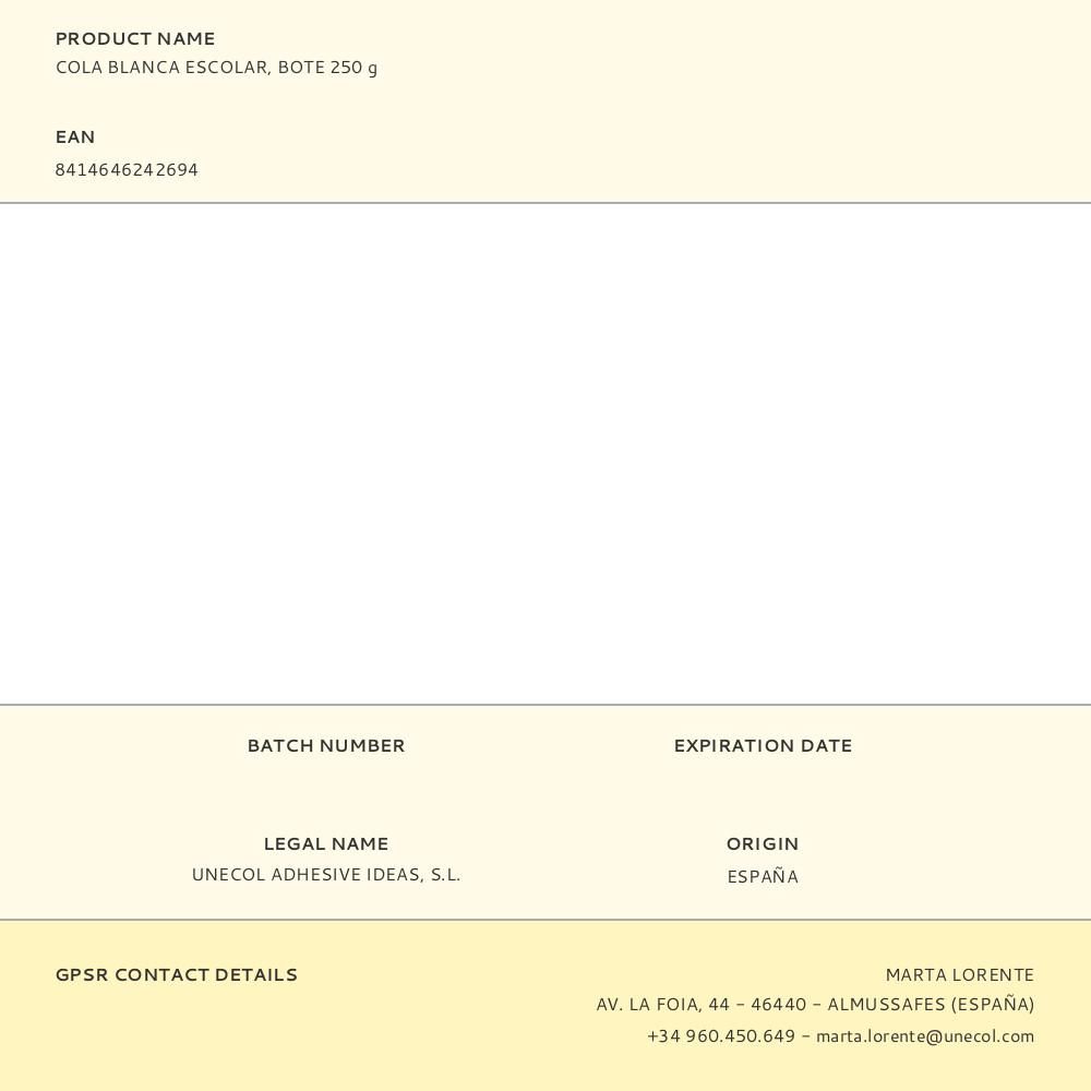 COLA BLANCA ESCOLAR, BOTE 250 g gallery 0